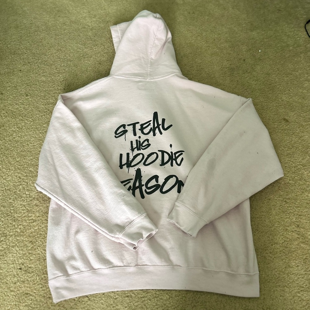 It’s a light pink steal his hoodie brand season